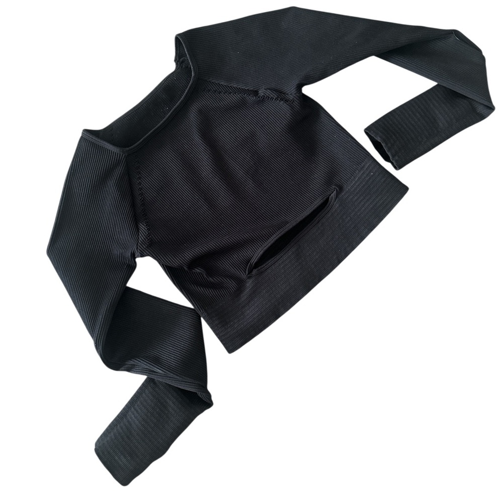 Ribbed cropped Long Sleeve workout top